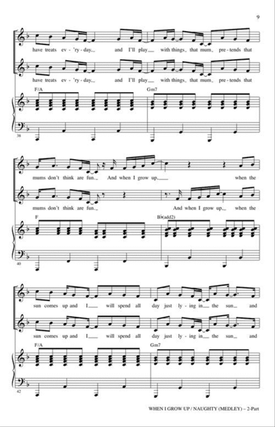 When I Grow Up / Naughty (from “Matilda The Musical”) 2-Part scores gallery preview page 5