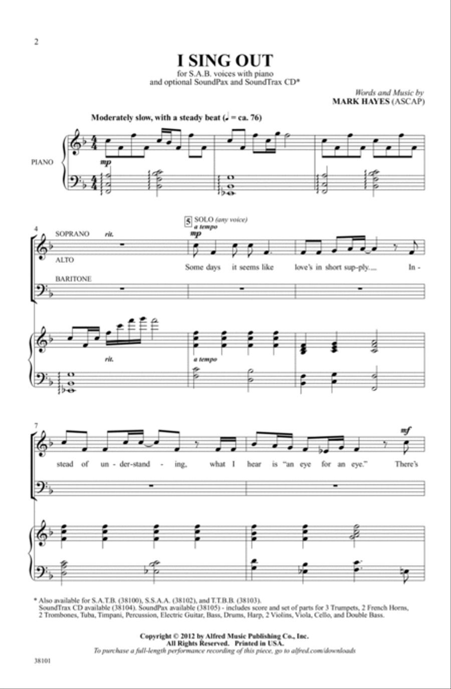 I Sing Out 3-Part scores gallery preview page 1
