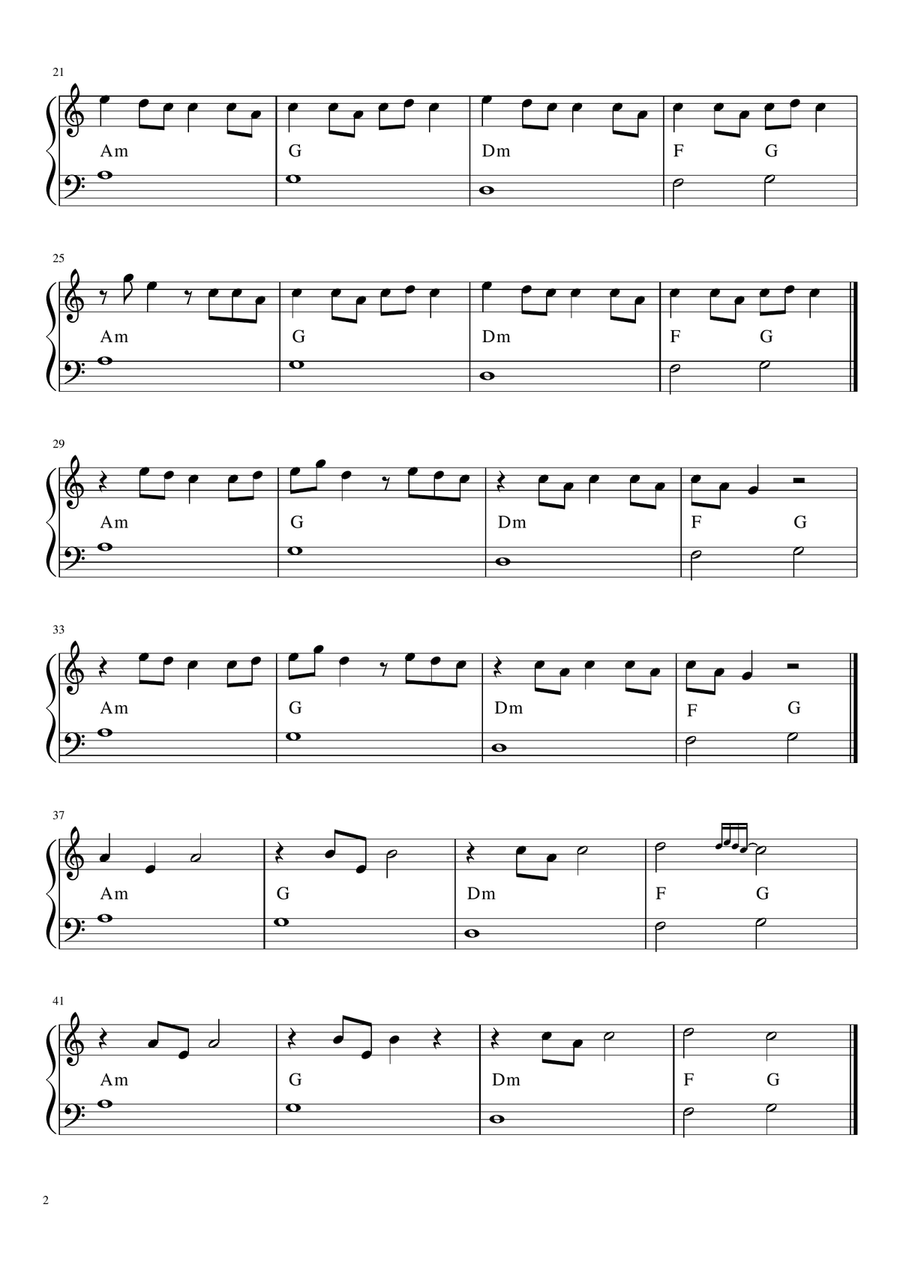 Lila Wolken Easy Piano scores gallery preview page 2