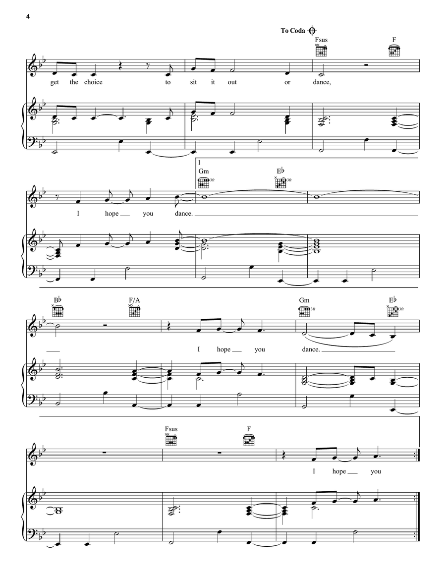 I Hope You Dance I Hope You Dance Piano, Vocal, Guitar scores gallery preview page 4