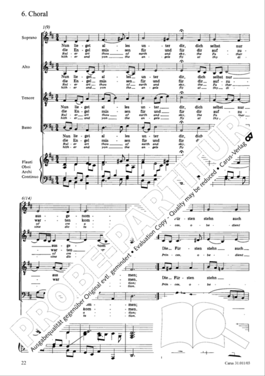 Lobet Gott in seinen Reichen (Himmelfahrtsoratorium) 4-Part scores gallery preview page 23