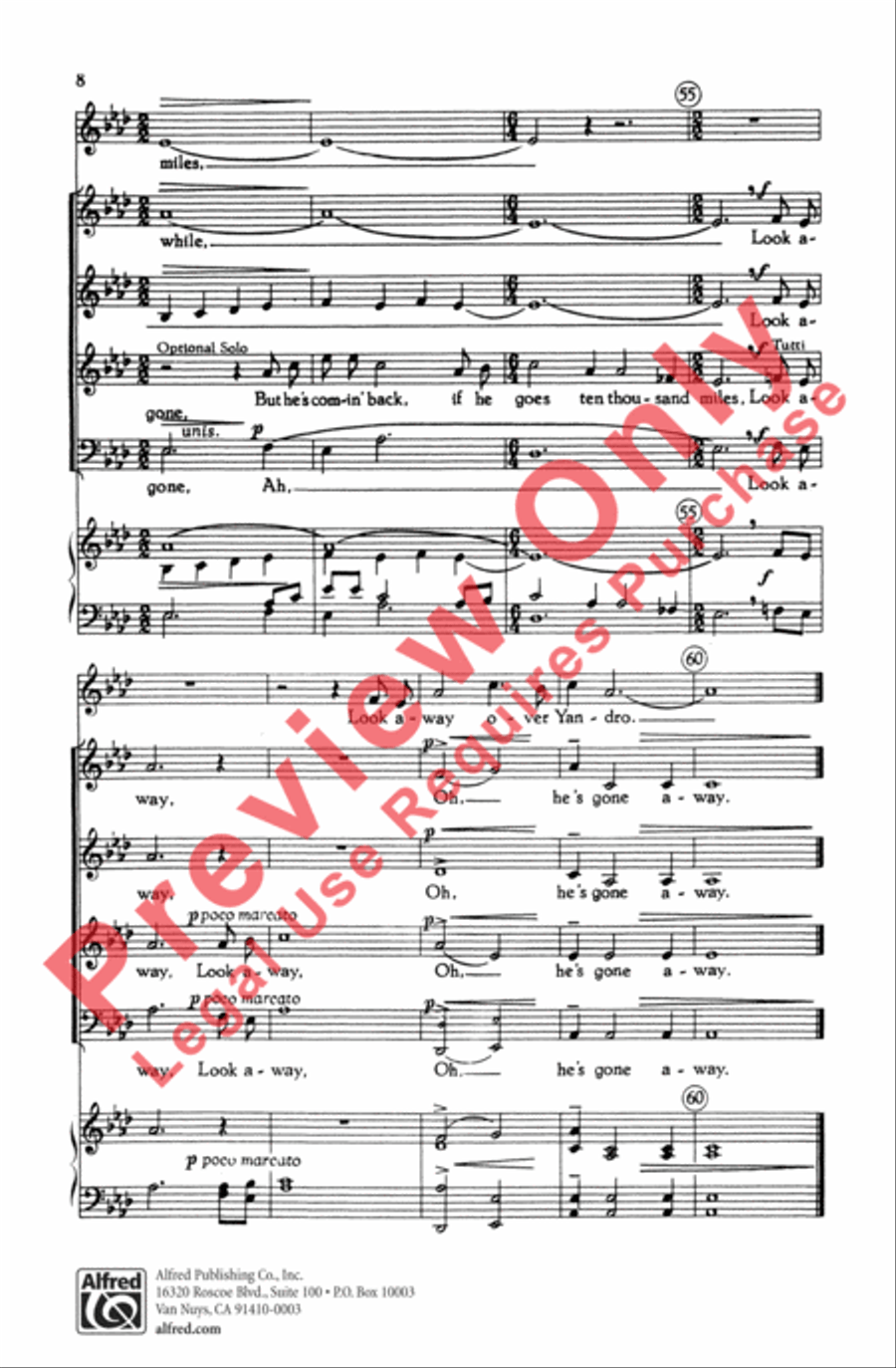 He's Gone Away He's Gone Away 4-Part scores gallery preview page 8