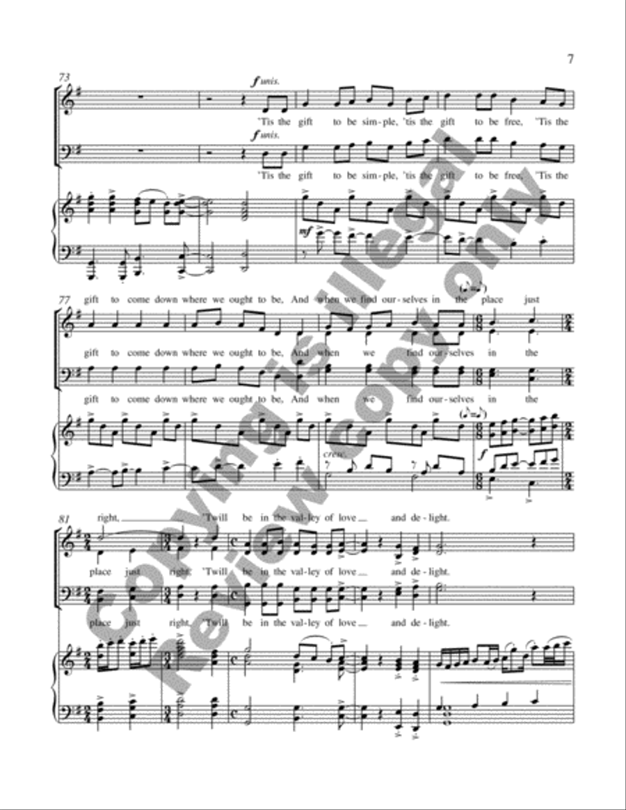 Simple Gifts Simple Gifts 4-Part scores gallery preview page 6