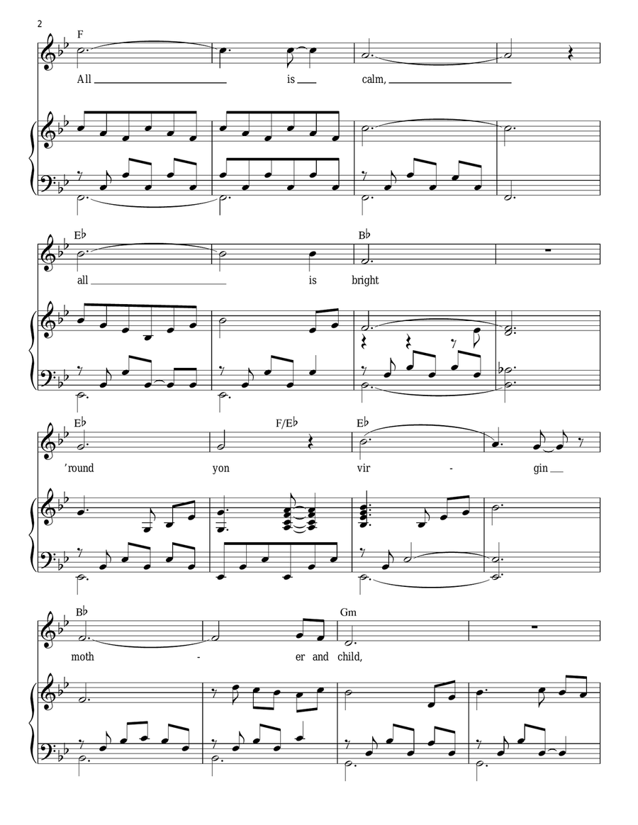 Silent Night Silent Night Piano Solo scores gallery preview page 2