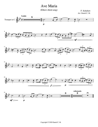 Ave Maria for C trumpet and piano (simplified)