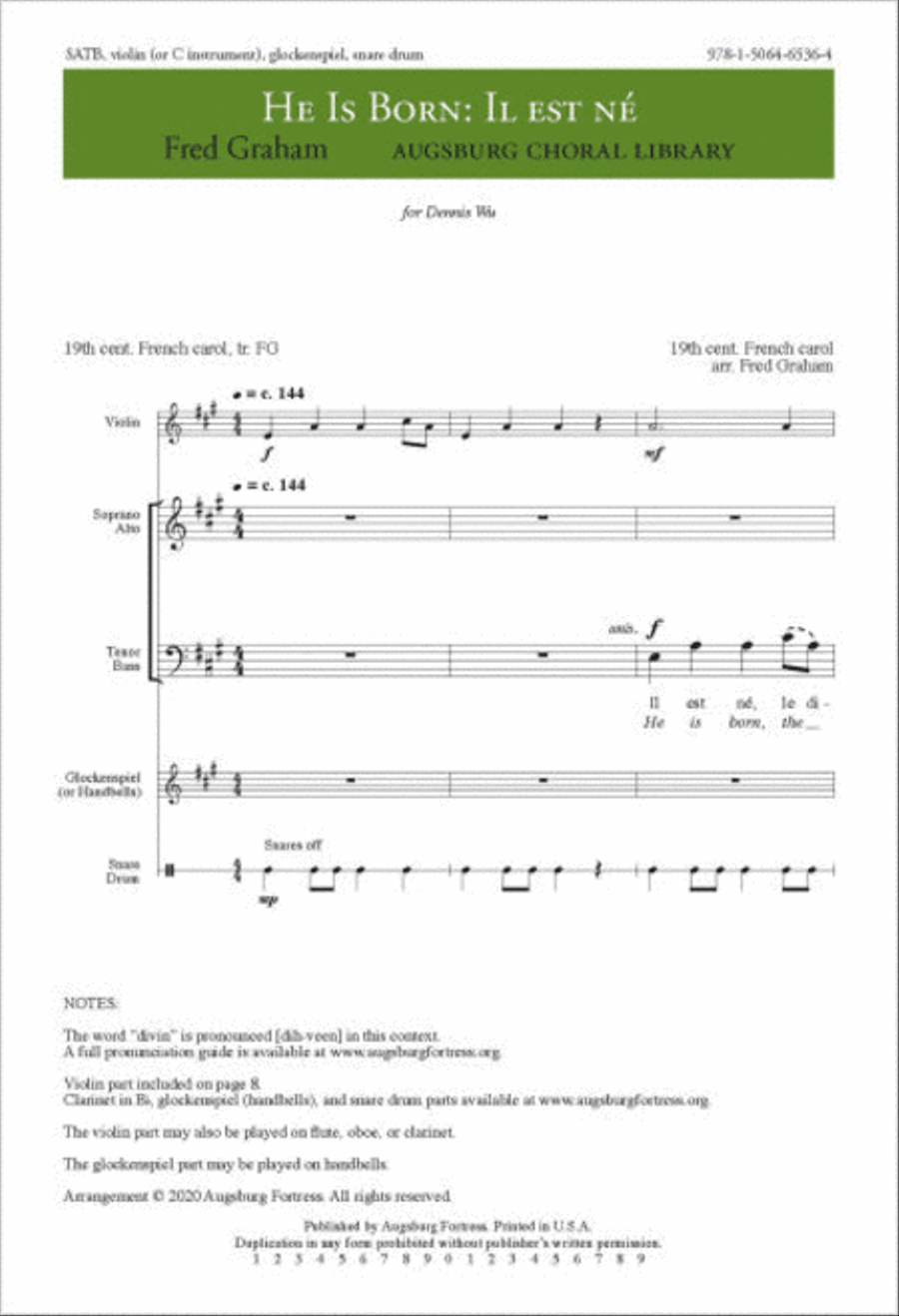 He is Born: Il est ne 4-Part scores gallery preview page 1