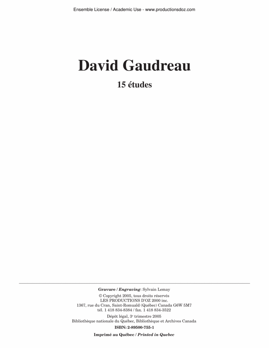 15 études 15 études Classical Guitar scores gallery preview page 1