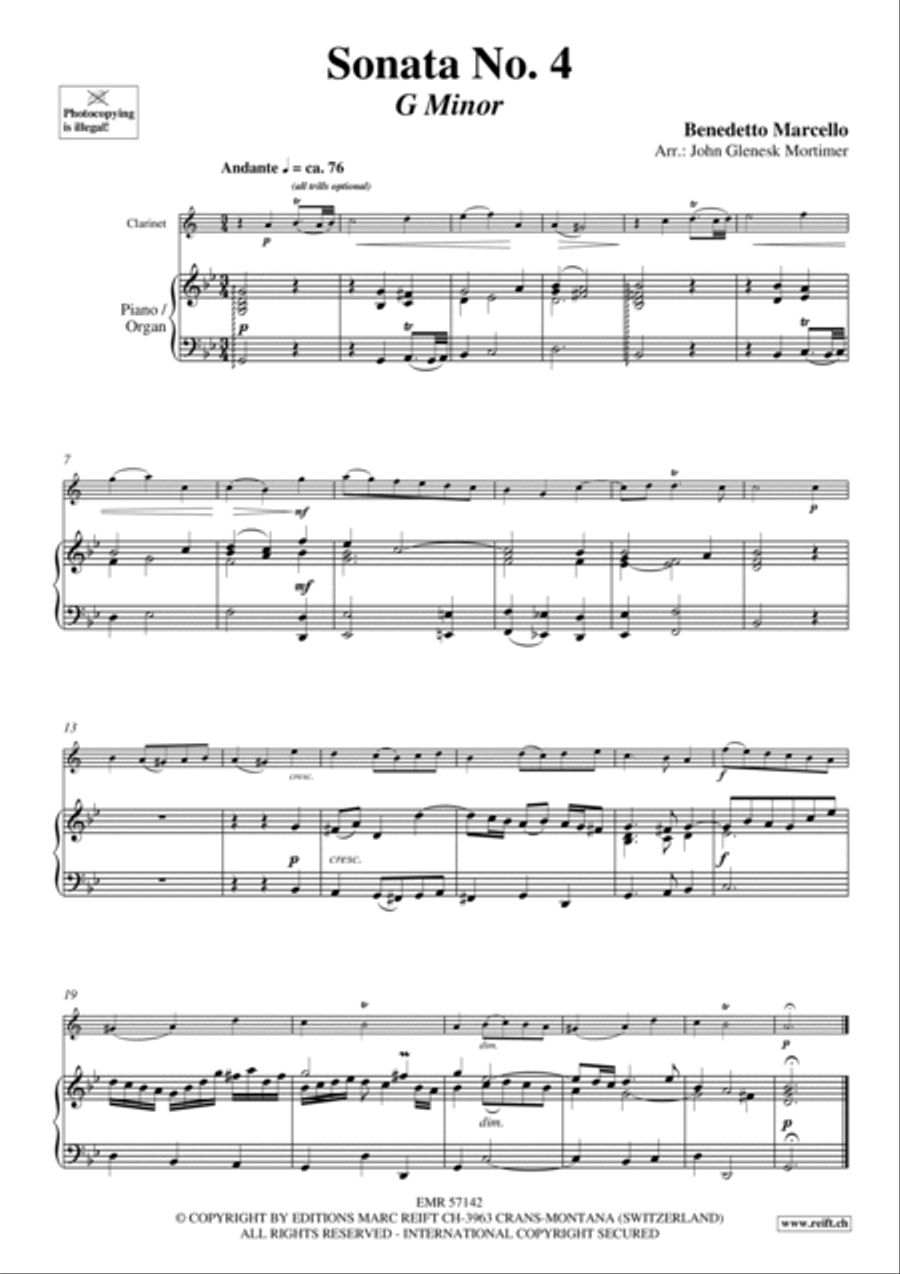 Sonata No. 4 Clarinet Solo scores gallery preview page 4