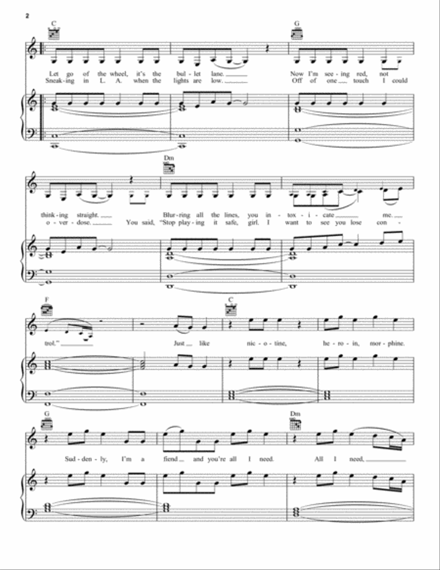 Never Be The Same Piano, Vocal, Guitar scores gallery preview page 2
