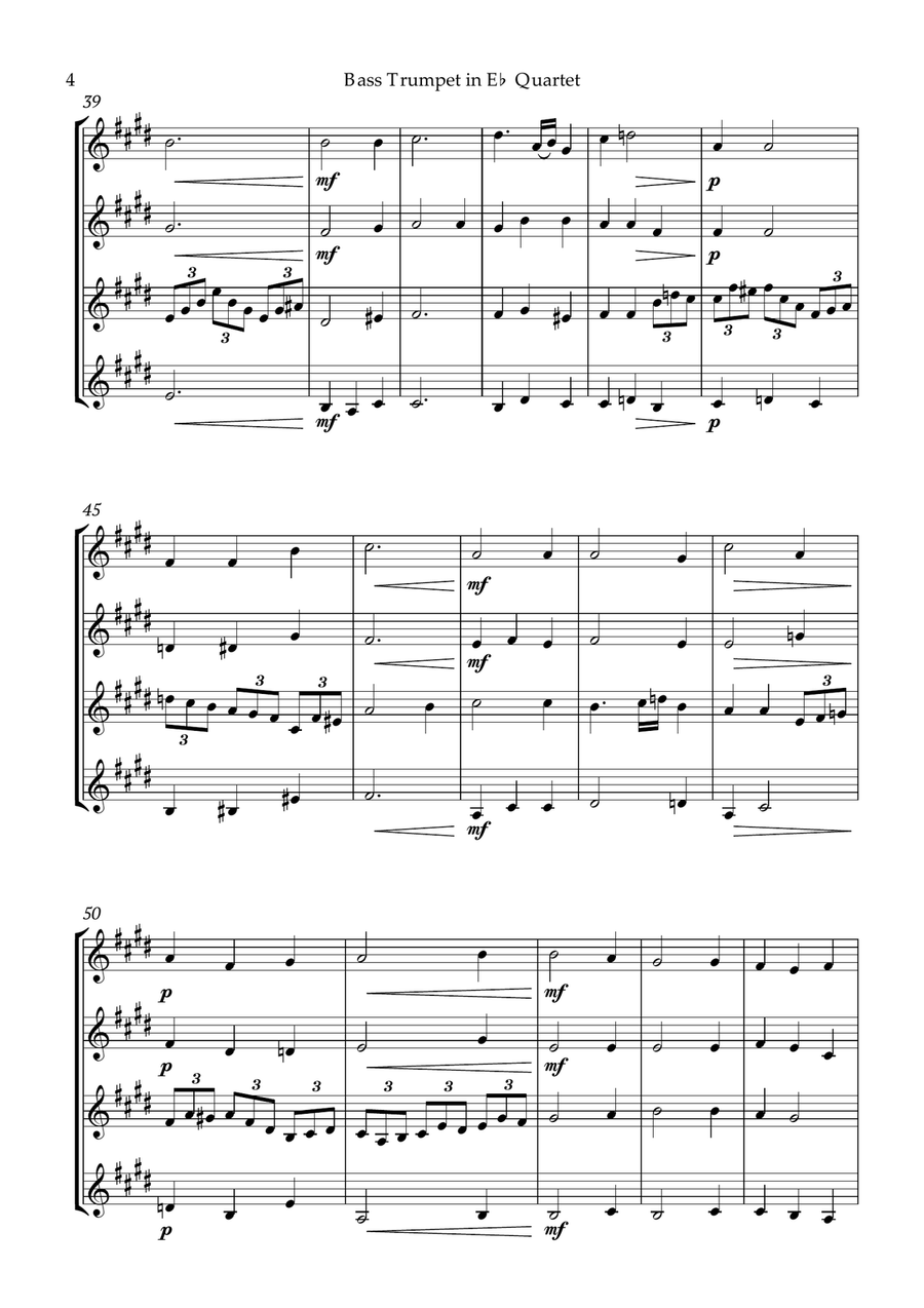Bach Jesu, joy of man's desiring for E flat Bass Trumpet Quartet Brass Ensemble scores gallery preview page 5