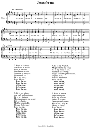 Jesus for me. A new tune to a wonderful old hymn.