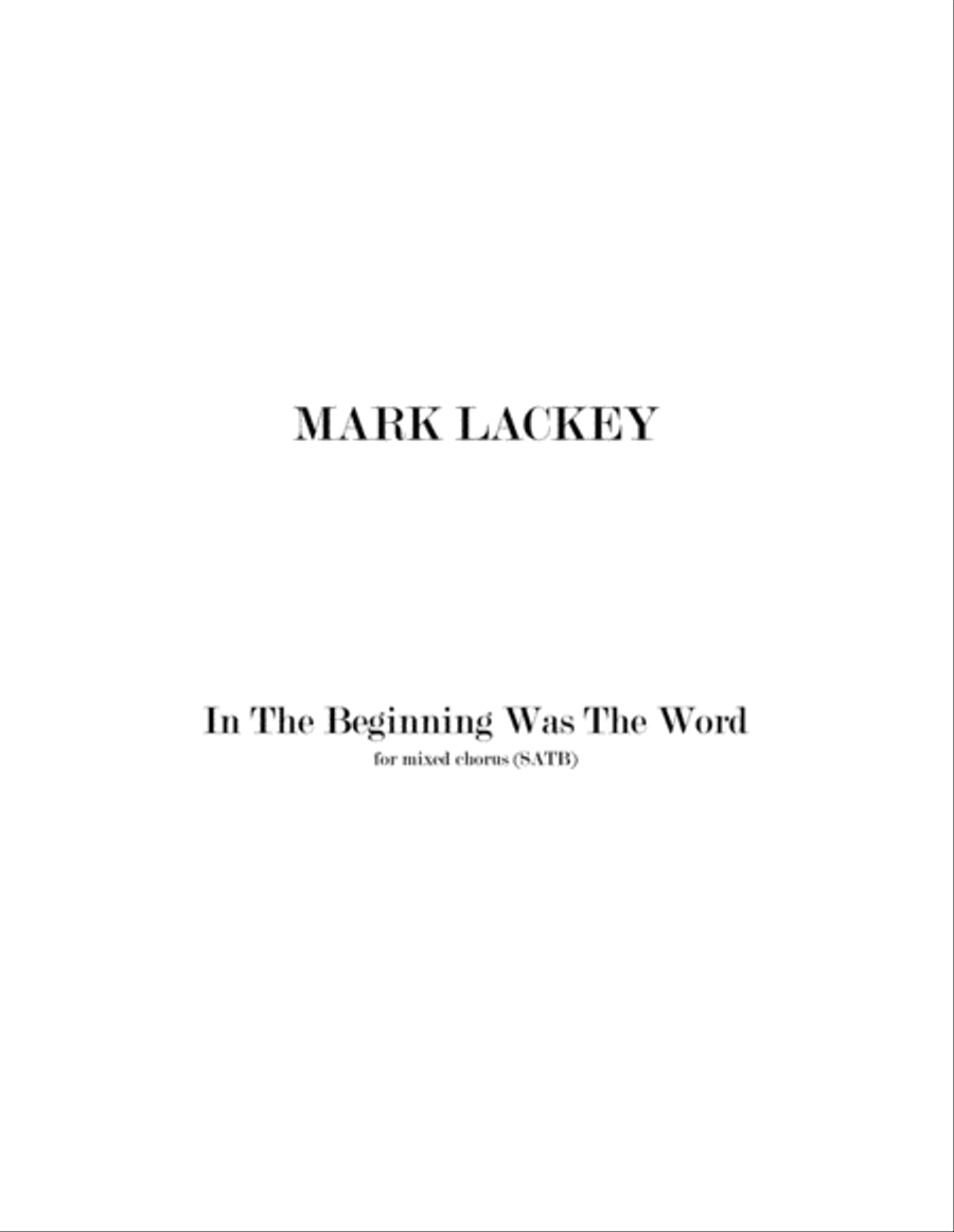In The Beginning Was The Word 4-Part scores gallery preview page 1
