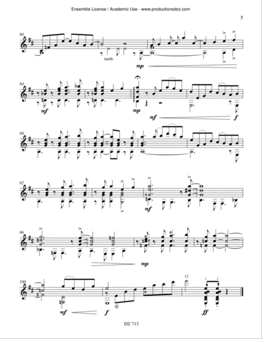 Three Latin Pieces Classical Guitar scores gallery preview page 5