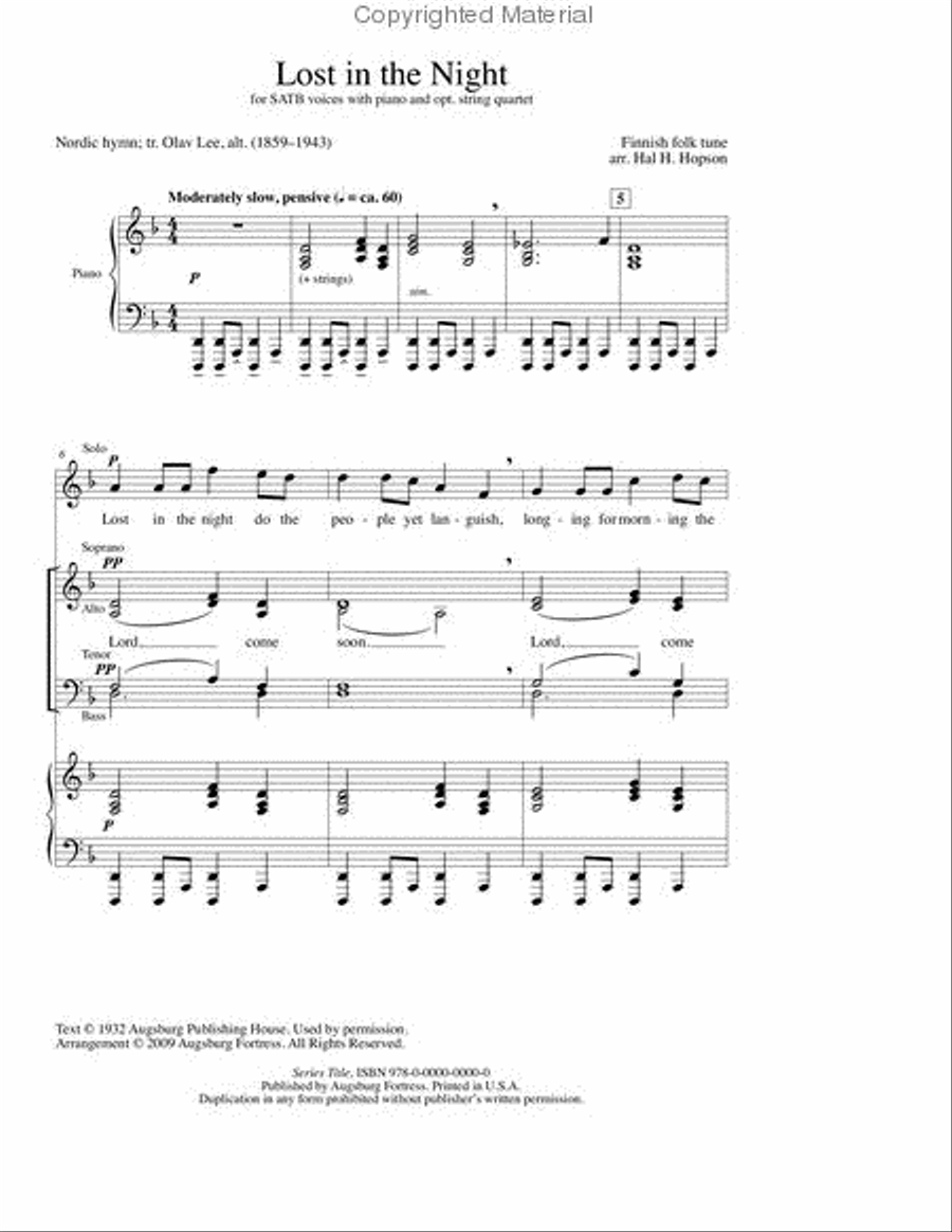 Lost in the Night 4-Part scores gallery preview page 2