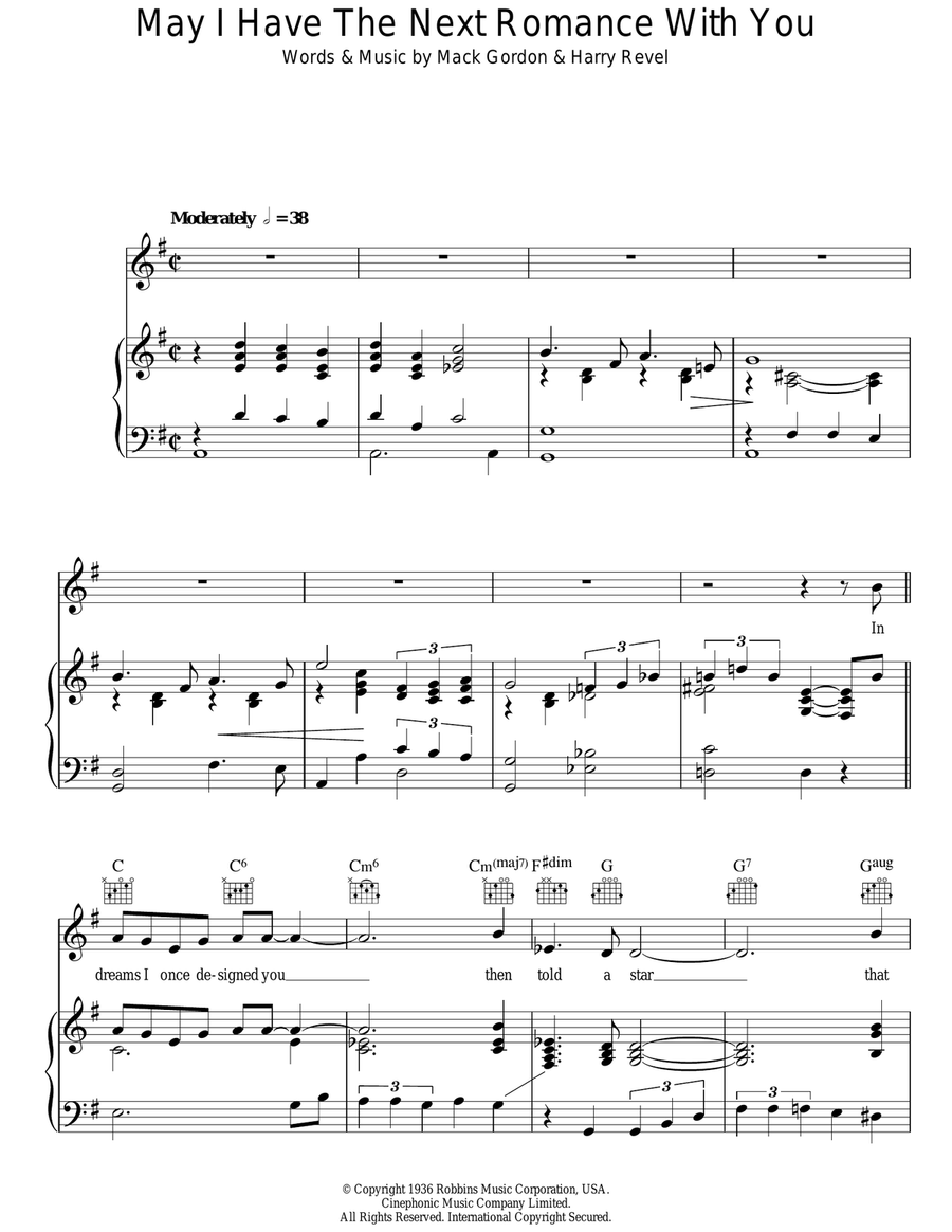 May I Have The Next Romance With You? Guitar scores gallery preview page 1