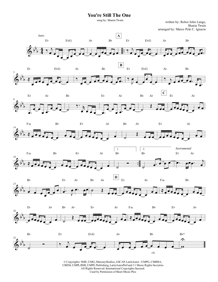 You're Still The One Piano scores gallery preview page 1