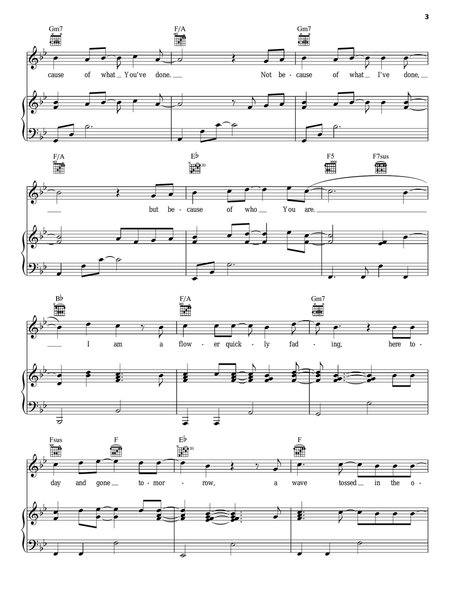 Who Am I Piano, Vocal, Guitar scores gallery preview page 3