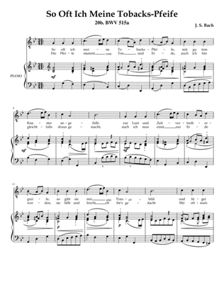 So Oft Ich Miene Tobackspfiefe BWV 515