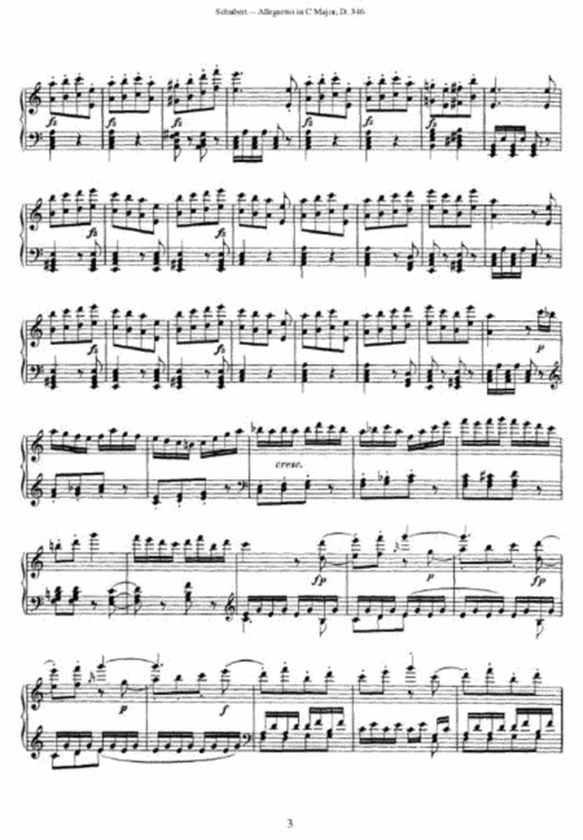 Schubert - Allegretto in C Major D. 346