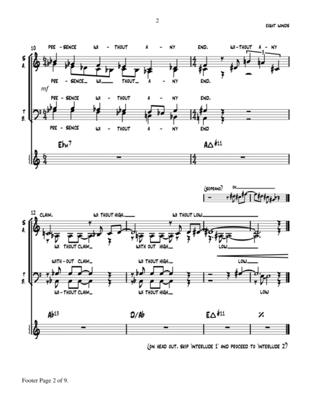 Eight Winds Choir - Digital Sheet Music