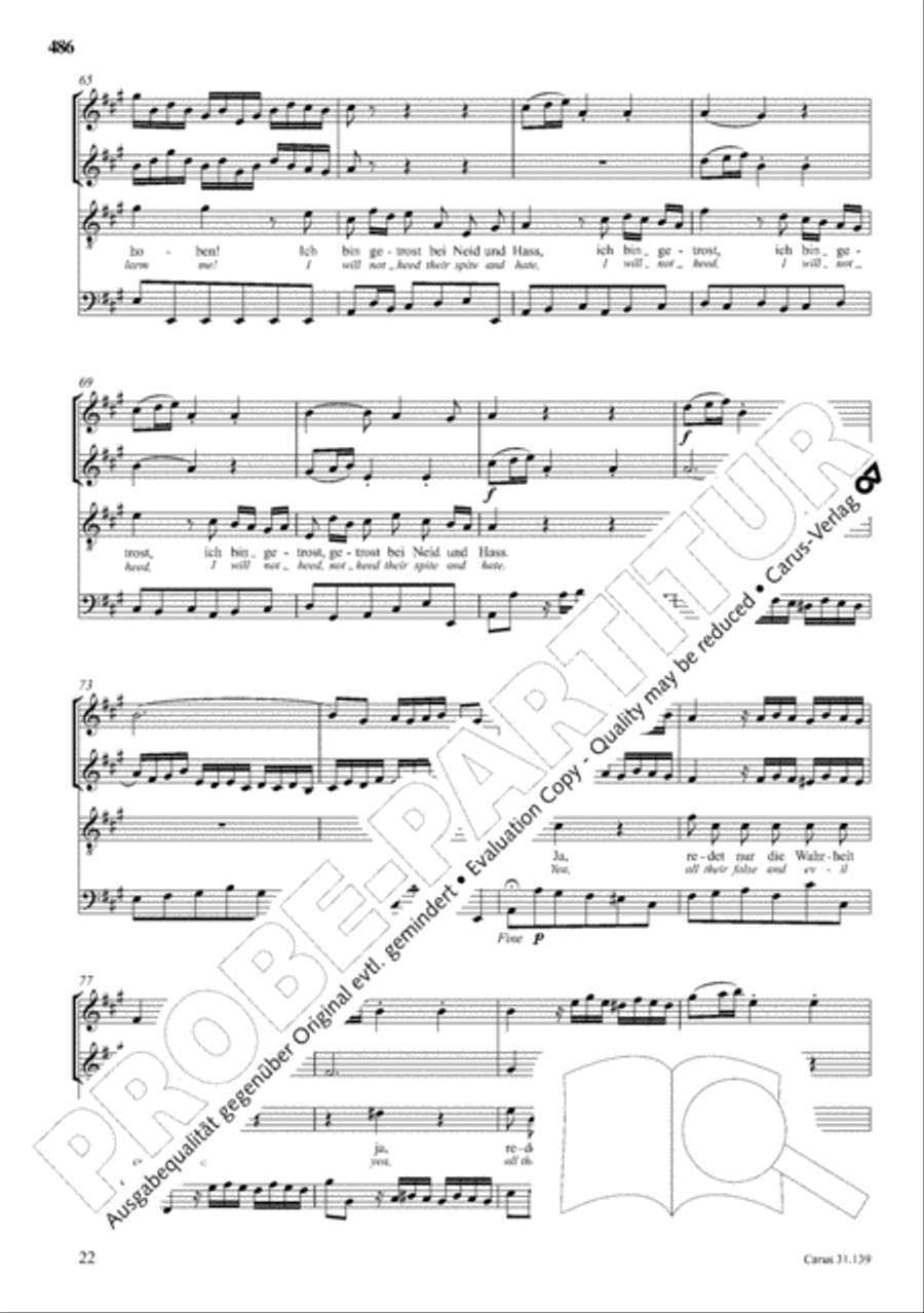 The Complete Sacred Vocal Works (Das geistliche Vokalwerk) Voice scores gallery preview page 487