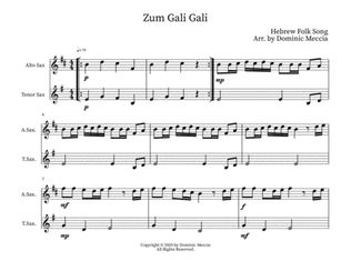 Zum Gali Gali- Alto Sax and Tenor Sax Duet