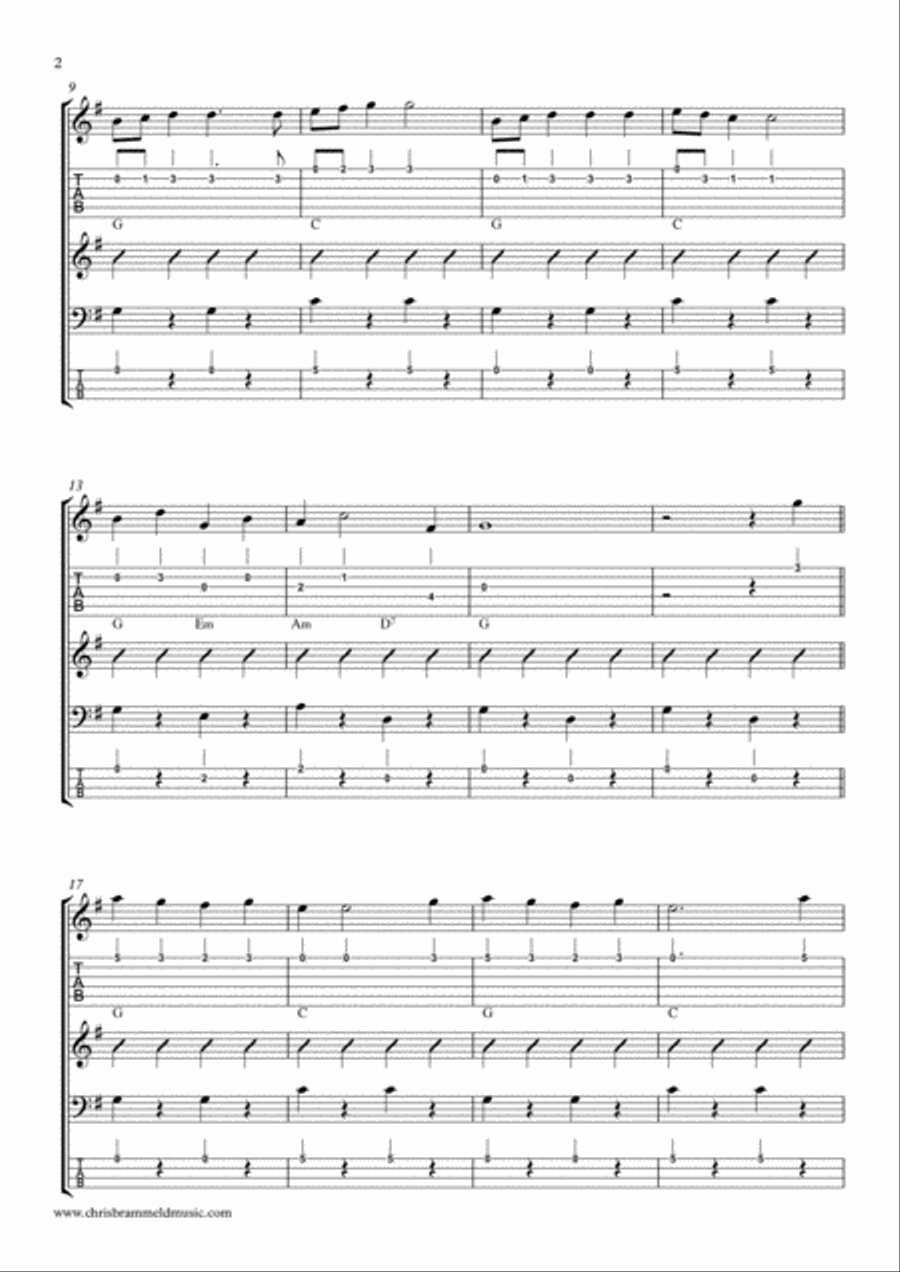 Santa Claus Is Comin' To Town Guitar Tablature scores gallery preview page 2