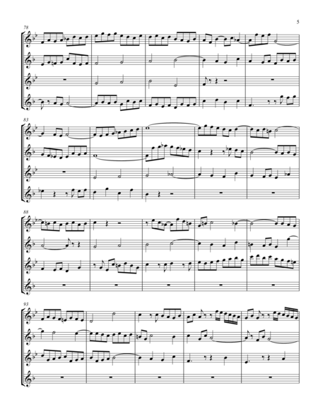 J. S. Bach - FUGUE from Prelude and Fugue BWV 545 for saxophone quartet - Score and parts image number null