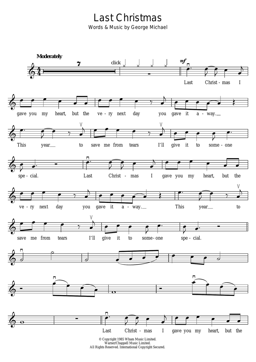 Last Christmas Violin Solo scores gallery preview page 1