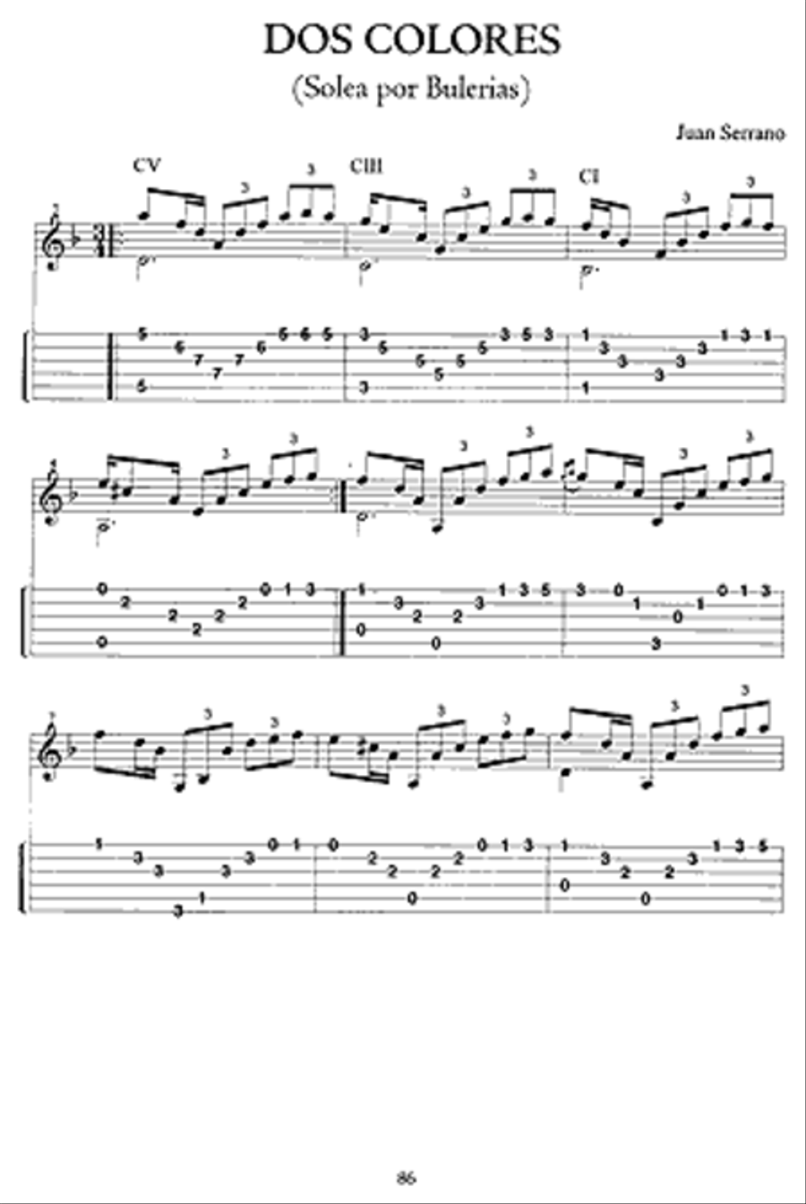 Juan Serrano - King of the Flamenco Guitar Flamenco Guitar scores gallery preview page 4