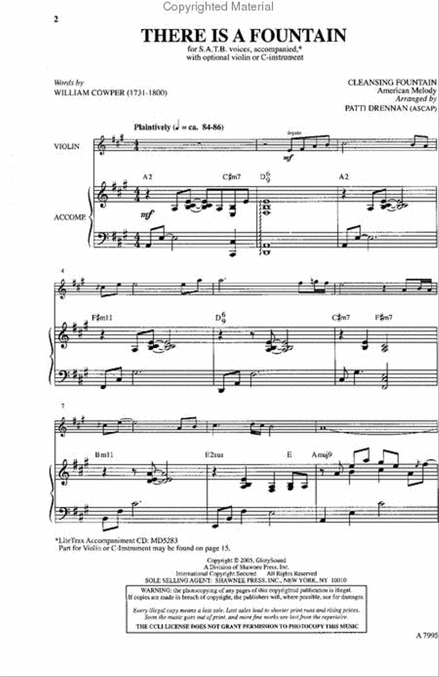 There Is a Fountain There Is a Fountain 4-Part scores gallery preview page 2