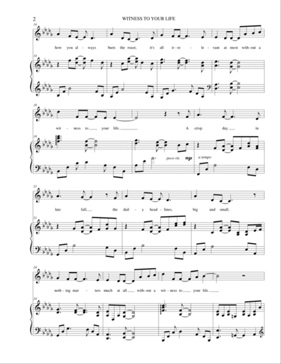 Witness to Your Life Witness to Your Life Voice scores gallery preview page 2