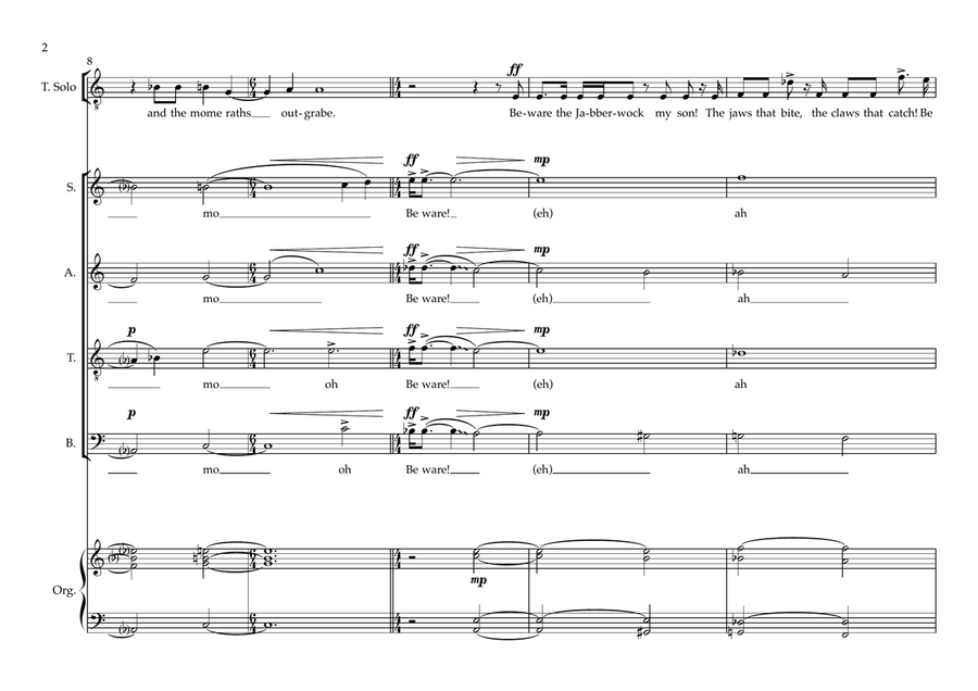 Jabberwocky, Op. 23 Jabberwocky, Op. 23 4-Part scores gallery preview page 2
