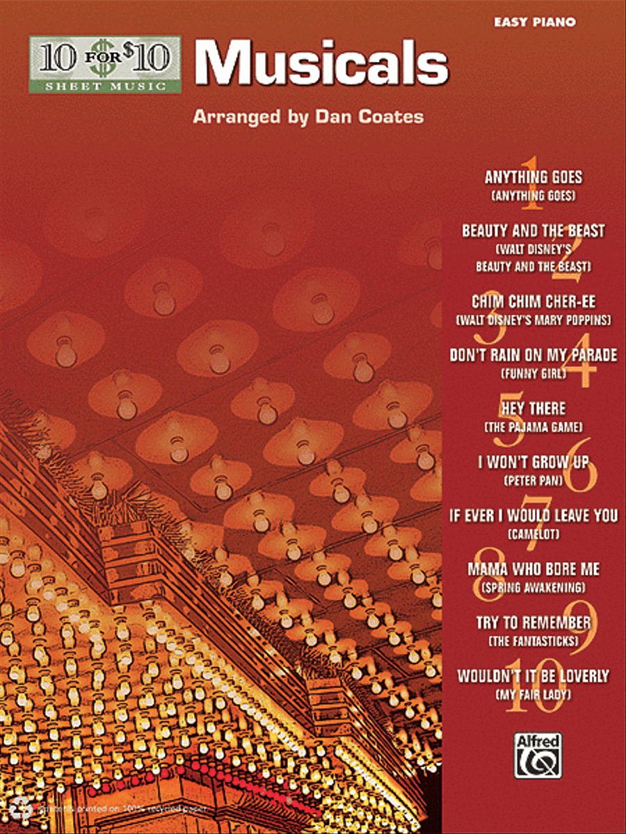 10 for 10 Sheet Music Musicals Easy Piano scores gallery preview page 1
