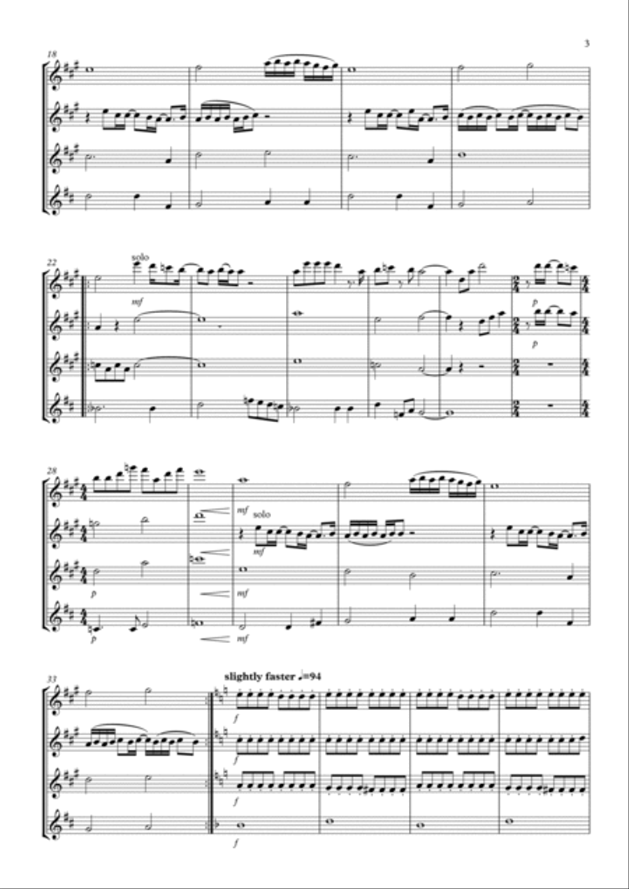 Calling Occupants (of Interplanetary Craft) Woodwind Quartet scores gallery preview page 3