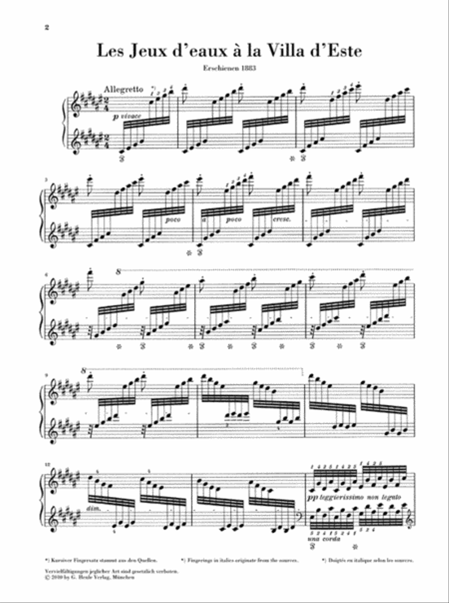 Les Jeux d'eaux à la Villa d'Este Piano Solo scores gallery preview page 2
