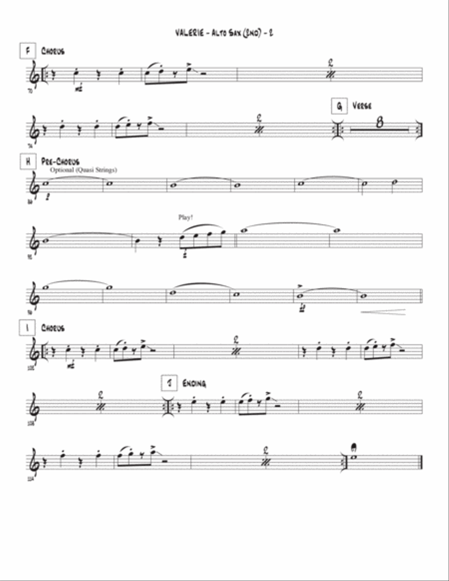Valerie Valerie Tenor Saxophone scores gallery preview page 6