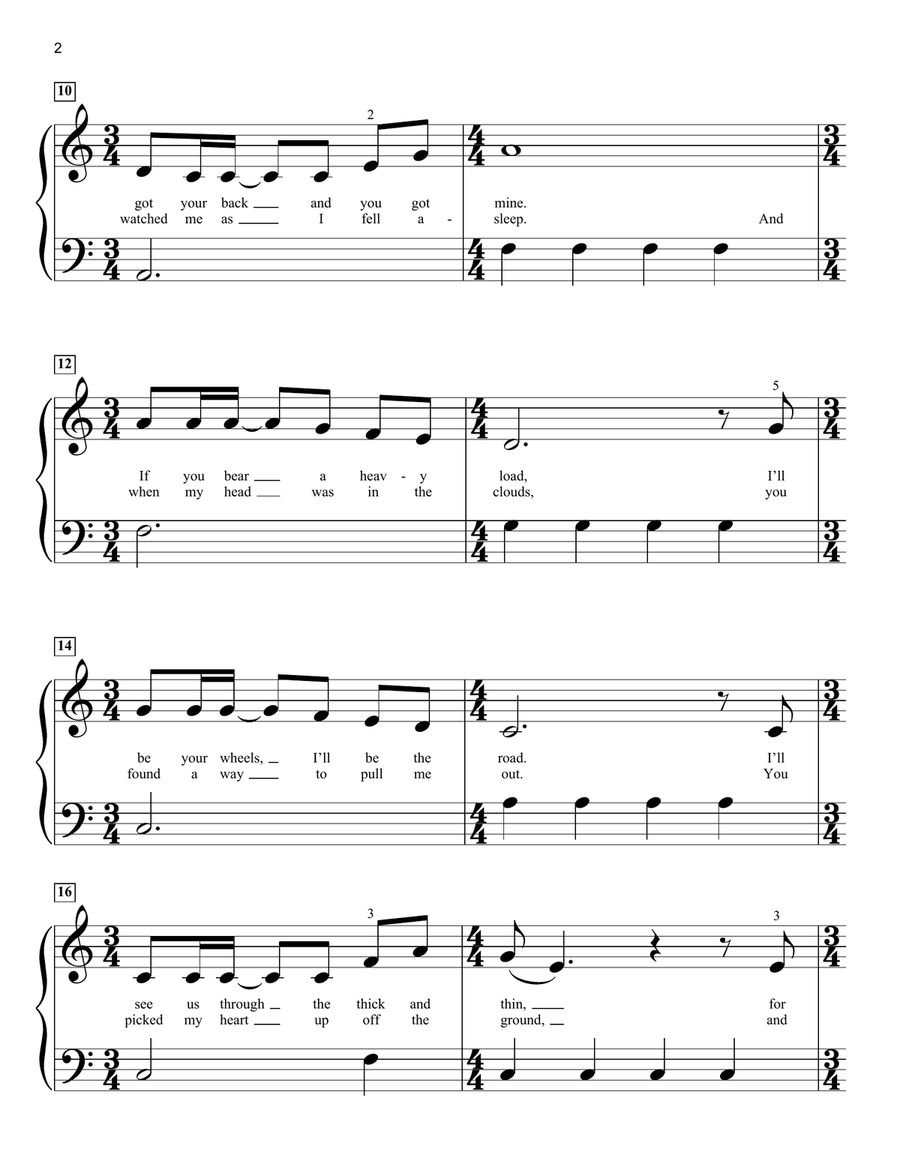 Carried Me With You (from Onward) Easy Piano scores gallery preview page 2