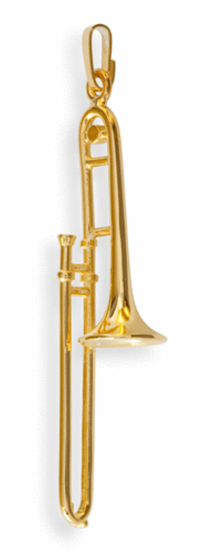 Gold-plated pendant : trombone