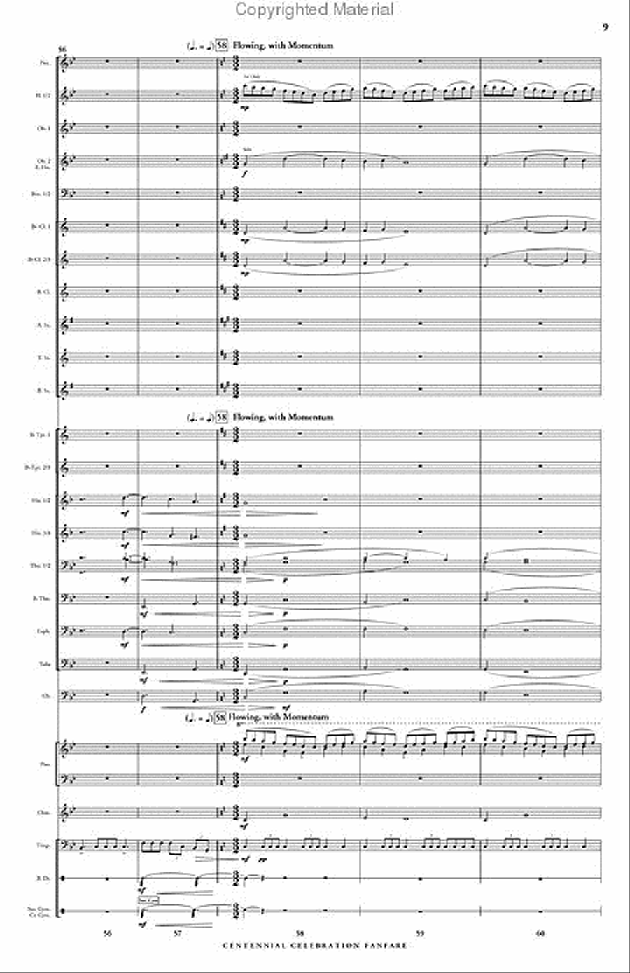 Centennial Celebration Fanfare Concert Band scores gallery preview page 10