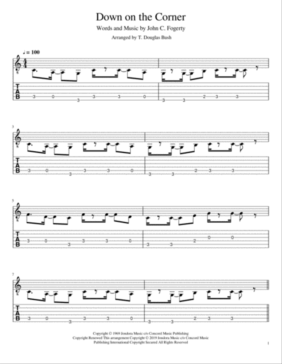 Down On The Corner Guitar Solo scores gallery preview page 2