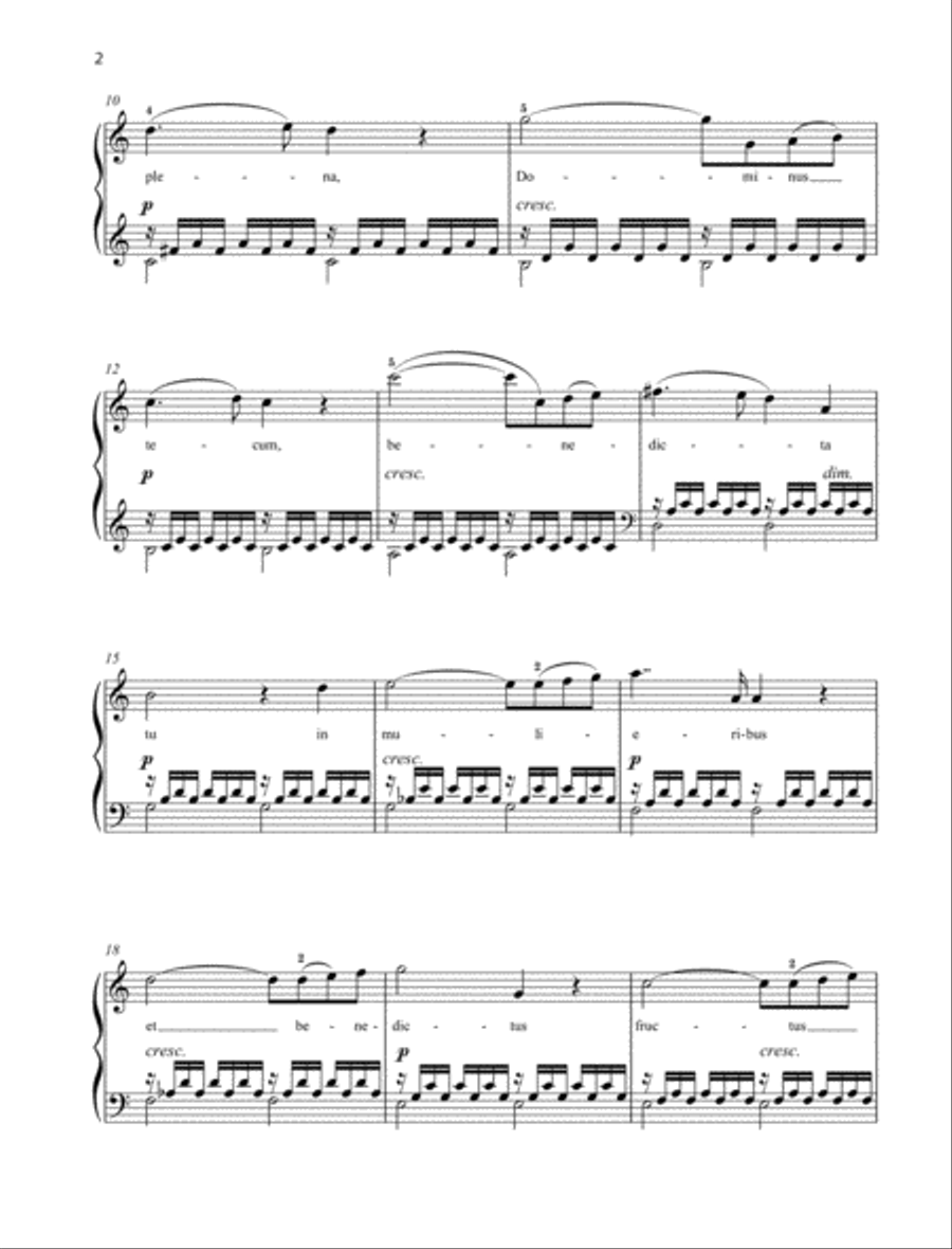 Ave Maria Piano Solo scores gallery preview page 2