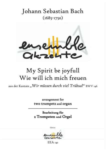My Spirit be joyful from BWV 146 - arrangement for two trumpets and organ image number null