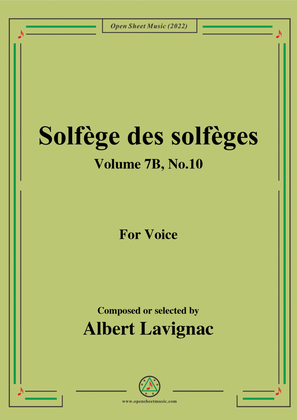 Lavignac-Solfege des solfeges,Volume 7B No.10,for Voice