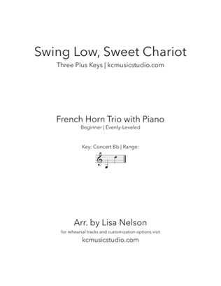 Swing Low, Sweet Chariot - French Horn Trio with Piano Accompaniment