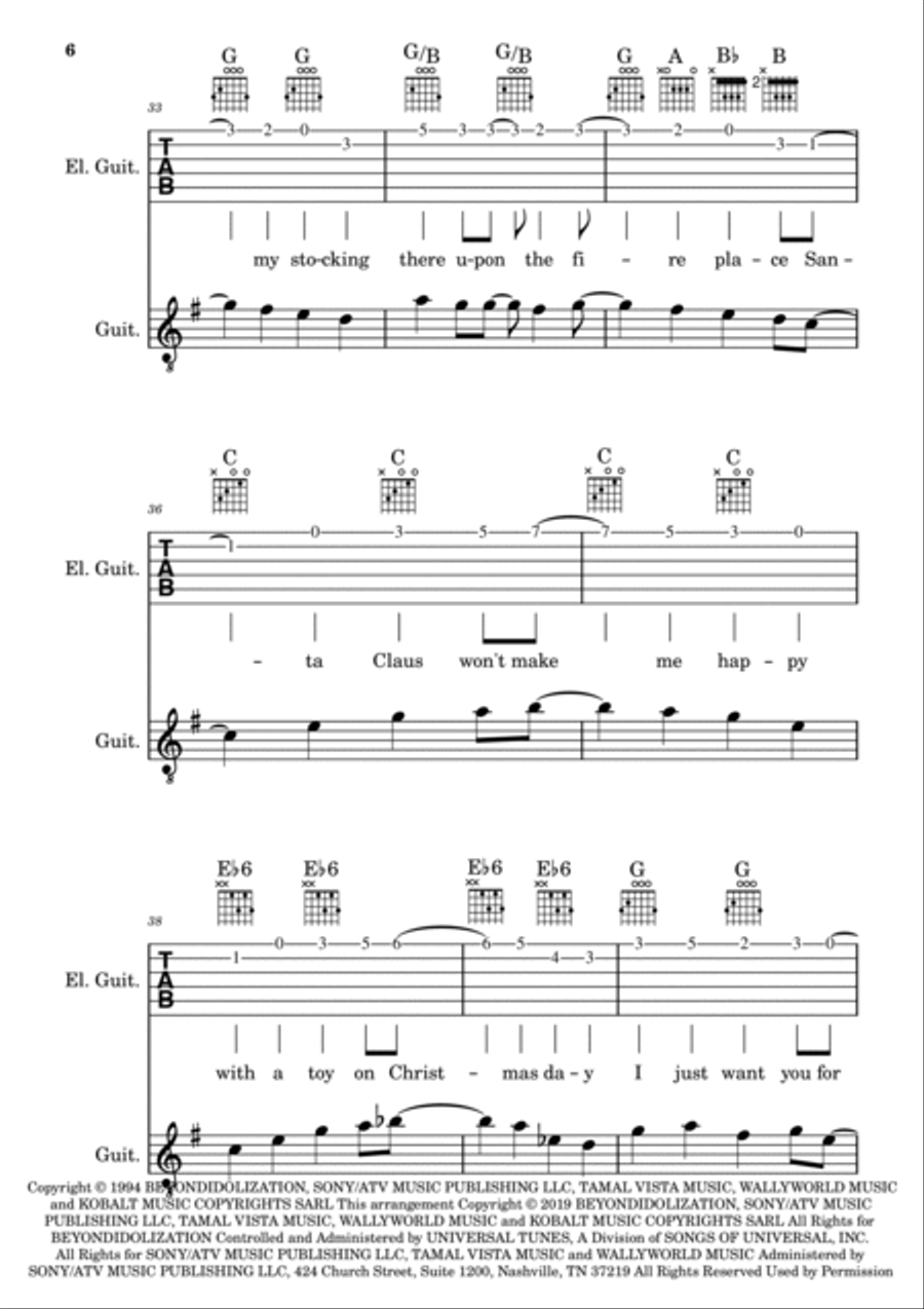 All I Want For Christmas Is You Acoustic Guitar scores gallery preview page 6