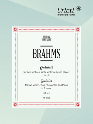 Book cover for Piano Quintet in F minor Op. 34