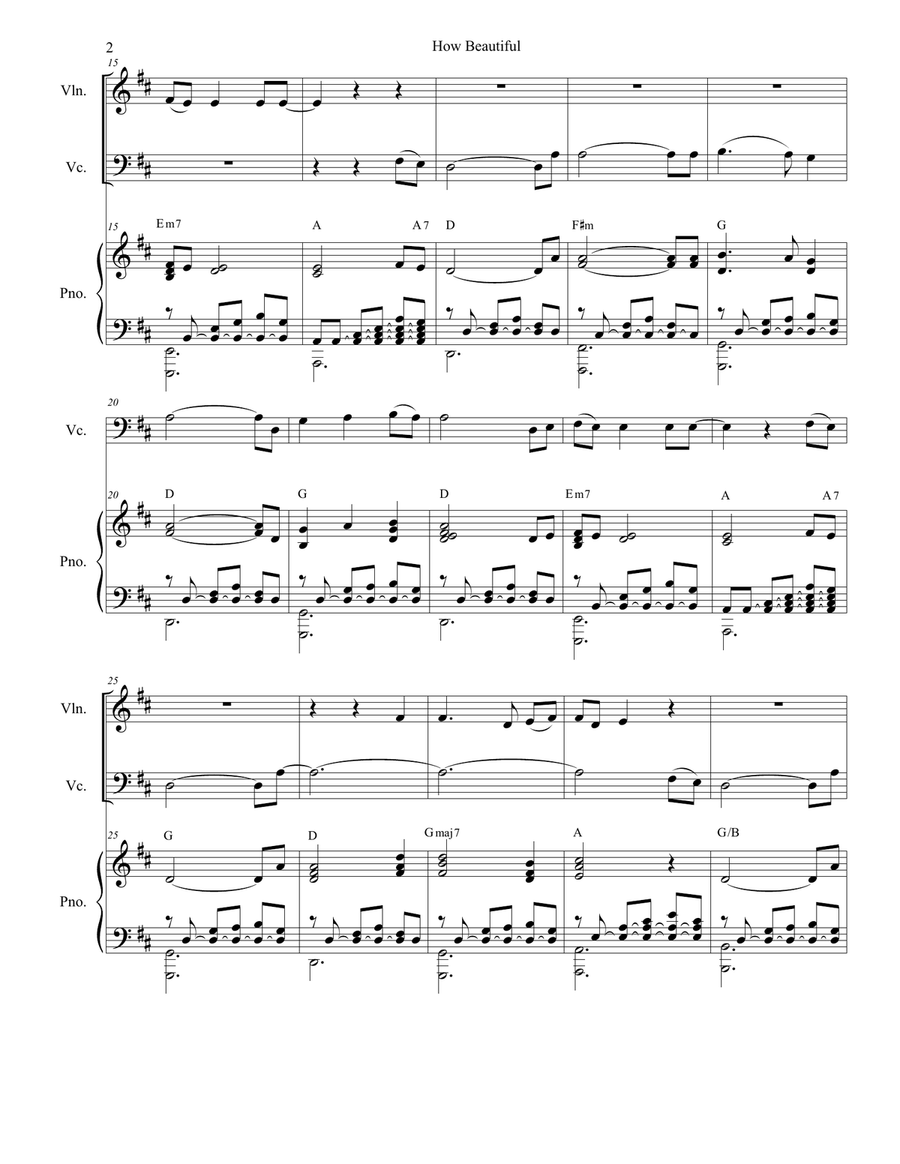 How Beautiful How Beautiful Piano Trio scores gallery preview page 2