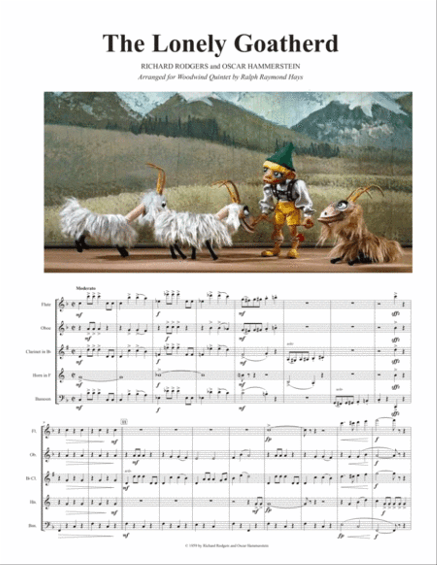 The Lonely Goatherd from the Sound of Music Woodwind Quintet scores gallery preview page 2