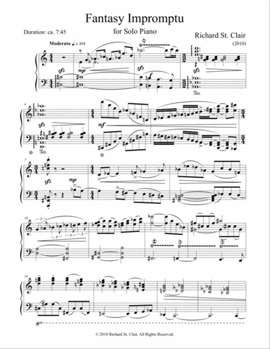 Fantasy Impromptu for Solo Piano Piano Solo scores gallery preview page 2